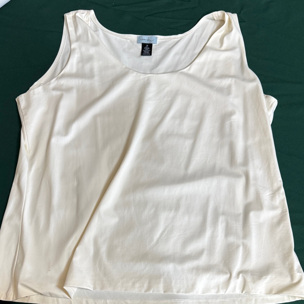 Clear Sky Women’s Tank Top 3X White Sleeveless Shell Blouse Plus Size